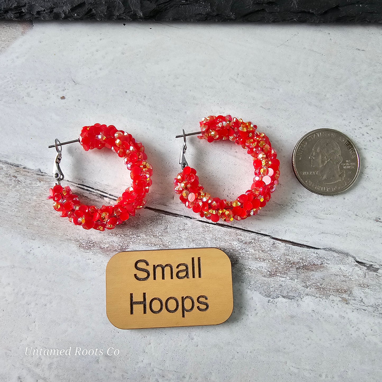 Red Super Chunky Glitter Hoops (2 sizes)