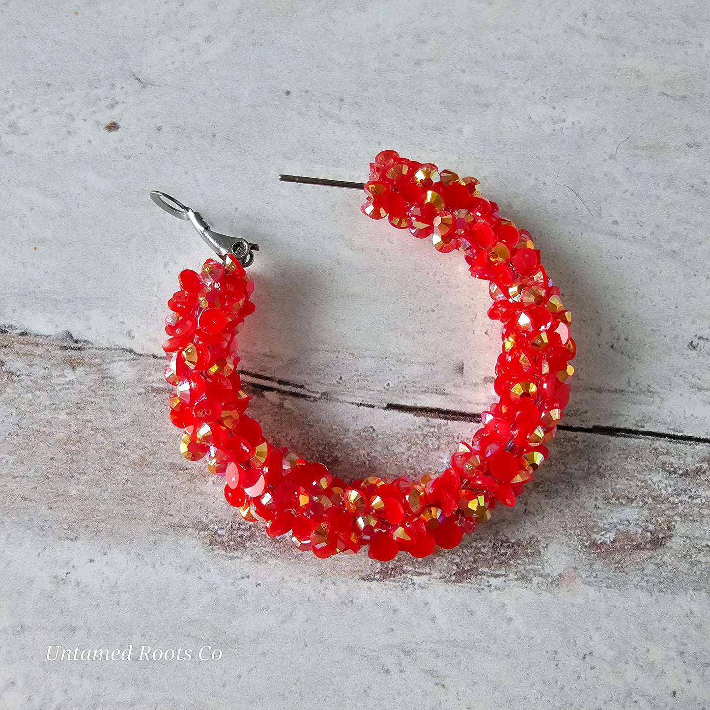 Red Super Chunky Glitter Hoops (2 sizes)