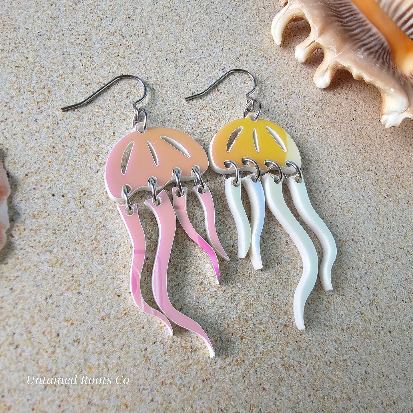 Jellyfish Earrings (Pink Iridescent)