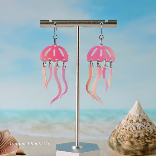 Jellyfish Earrings (Pink Iridescent)