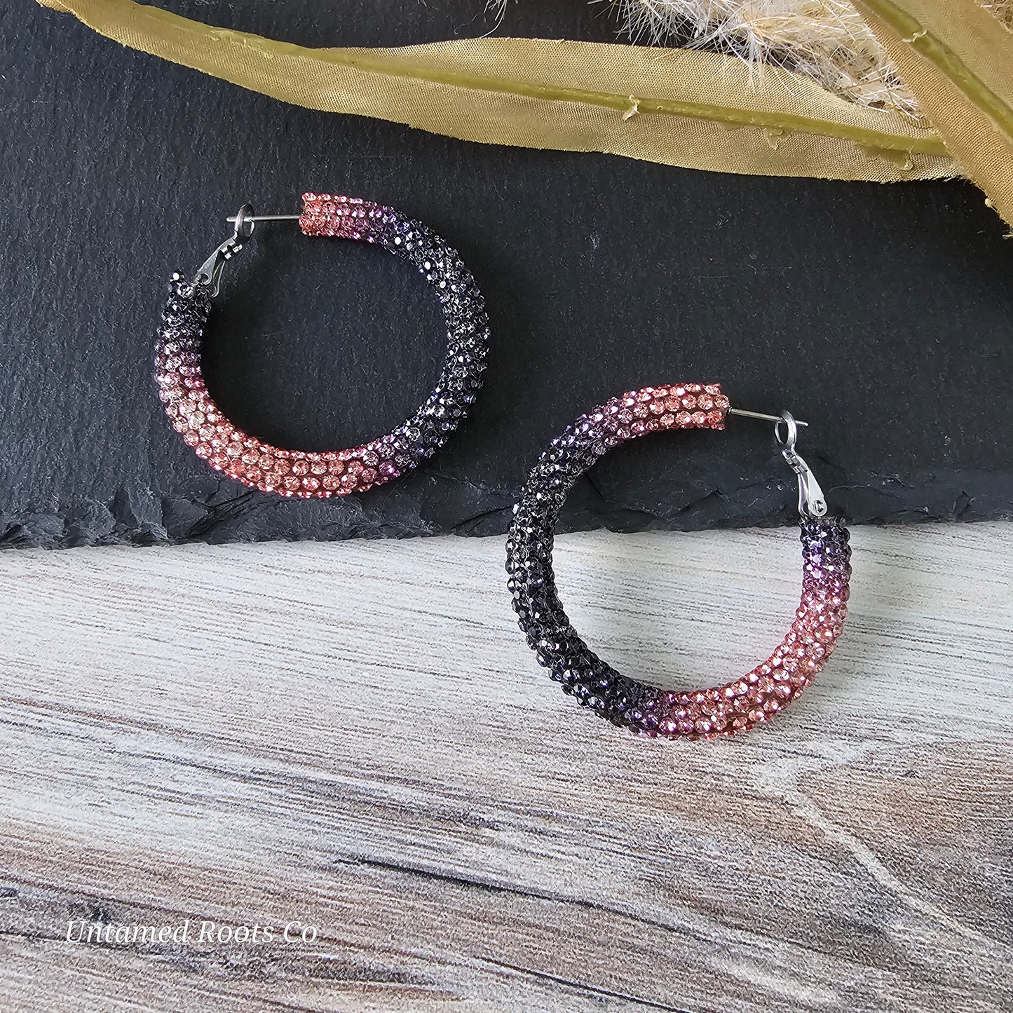 Halloween Rhinestone Hoops