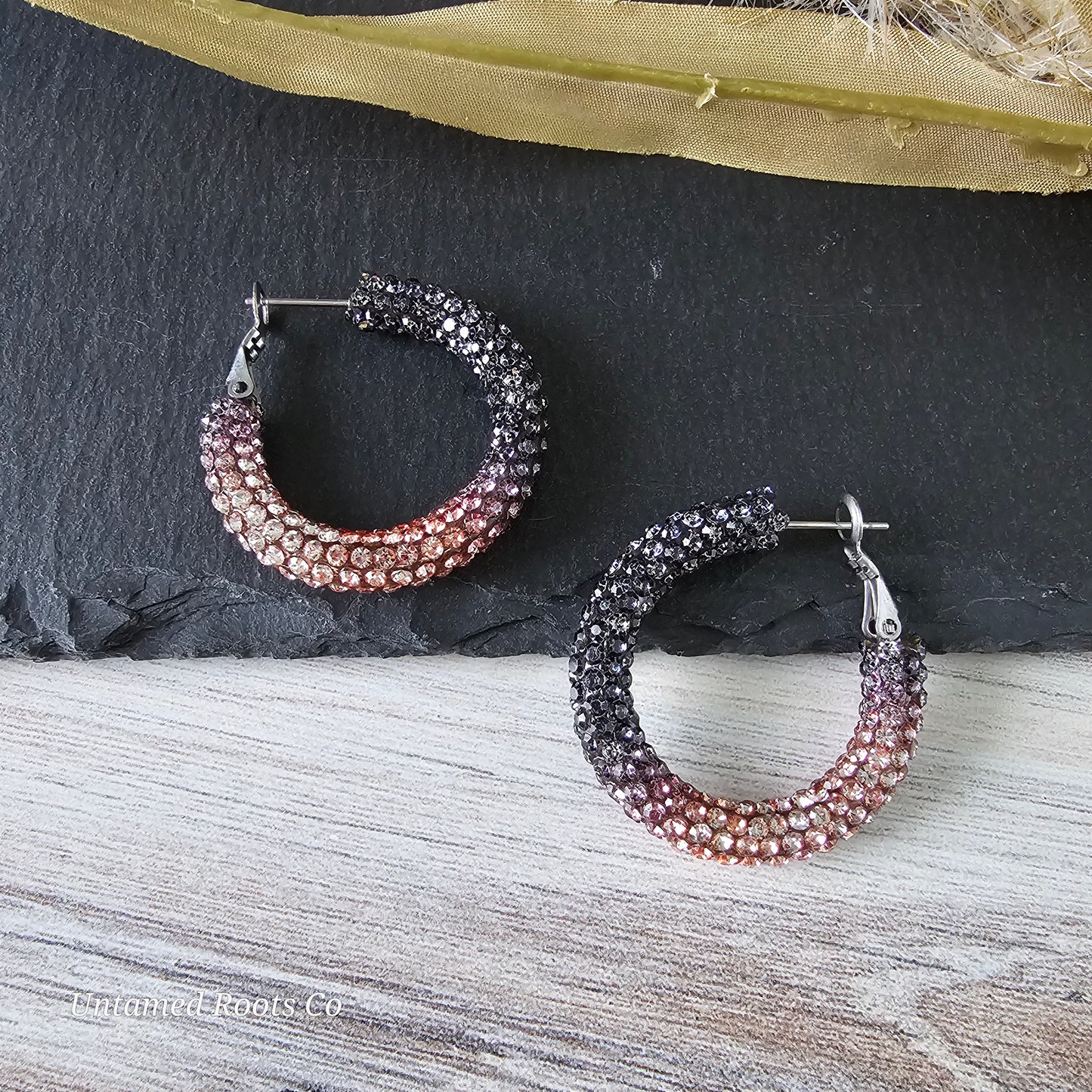 Halloween Rhinestone Hoops