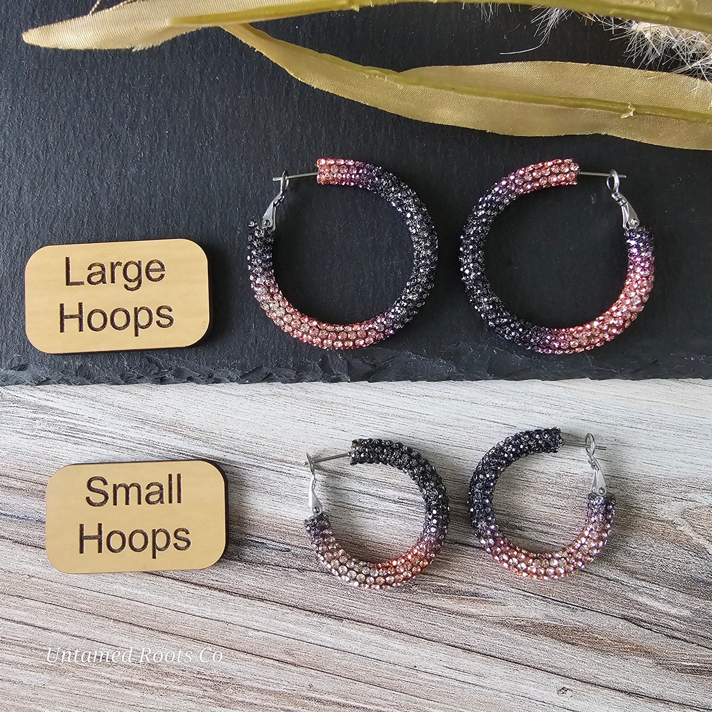 Halloween Rhinestone Hoops