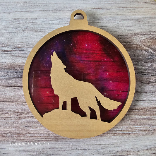 Wolf Suncatcher Ornament - Translucent Galaxy