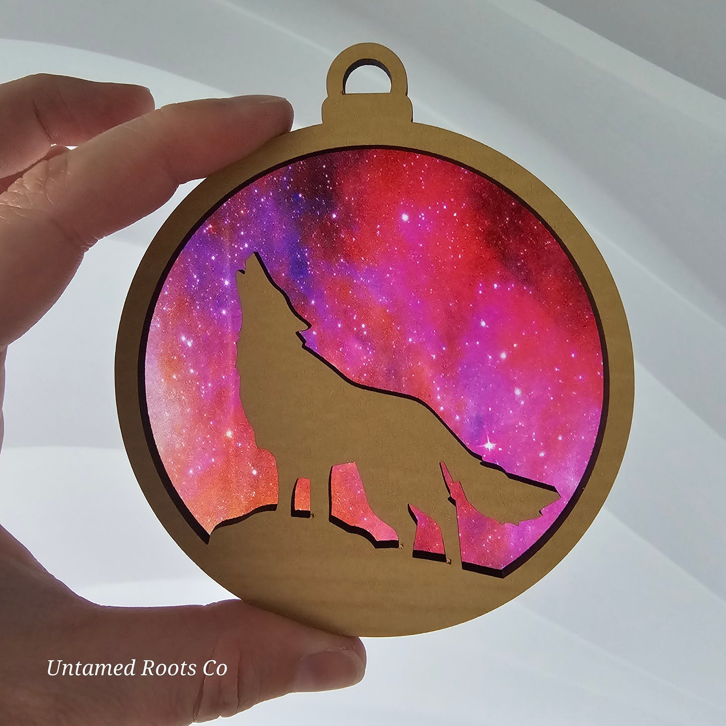 Wolf Suncatcher Ornament - Translucent Galaxy