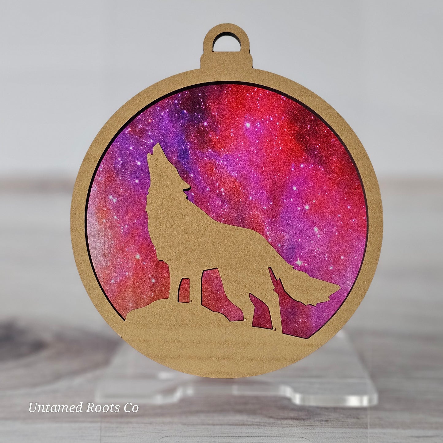 Wolf Suncatcher Ornament - Translucent Galaxy