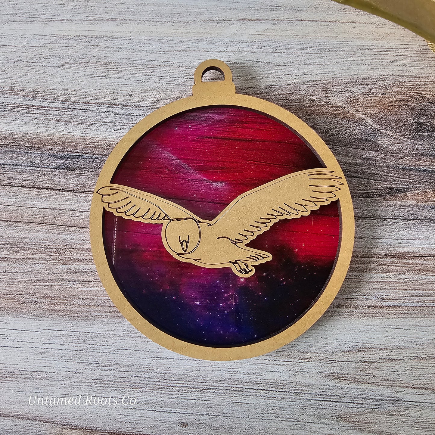 Owl Suncatcher Ornament - Translucent Galaxy