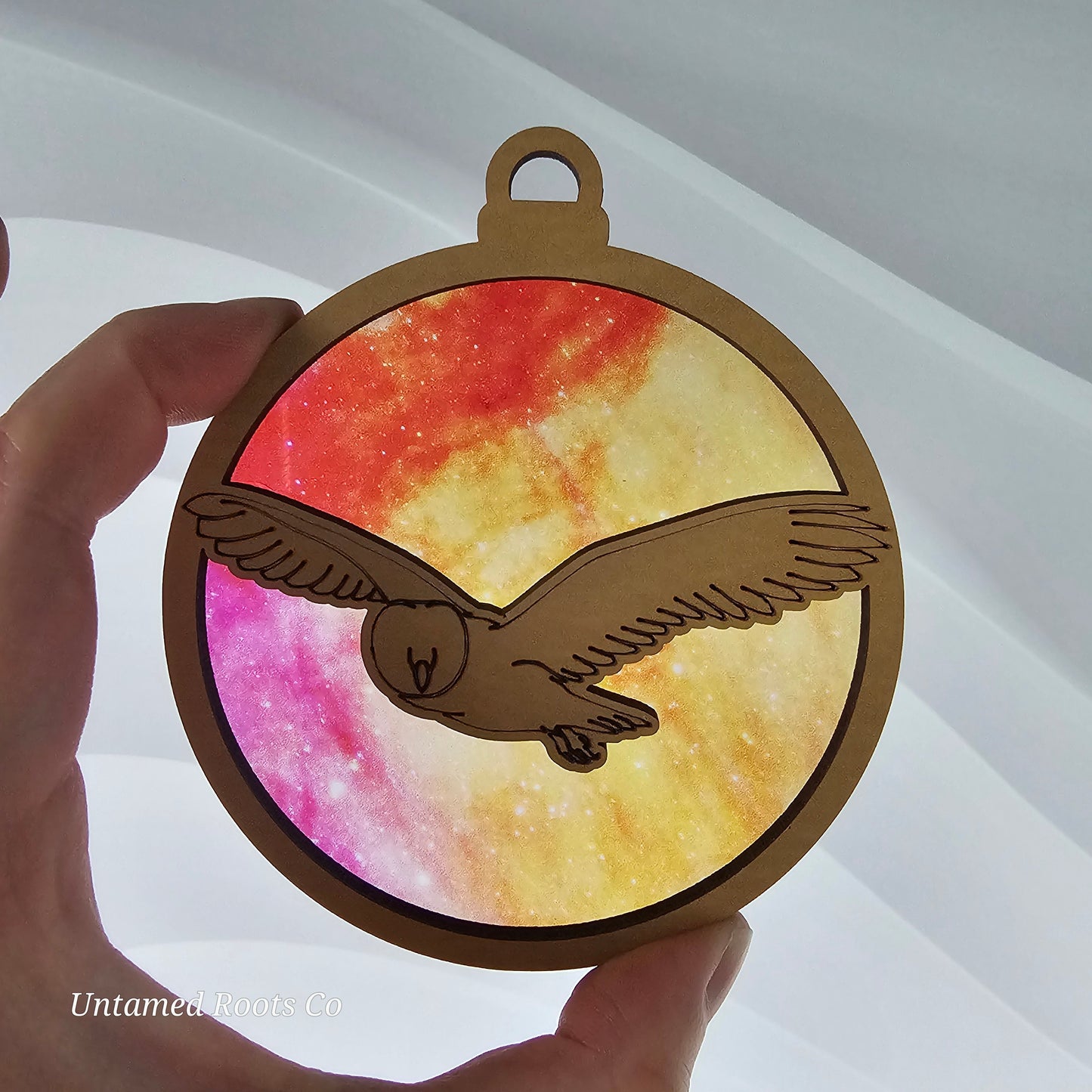 Owl Suncatcher Ornament - Translucent Galaxy