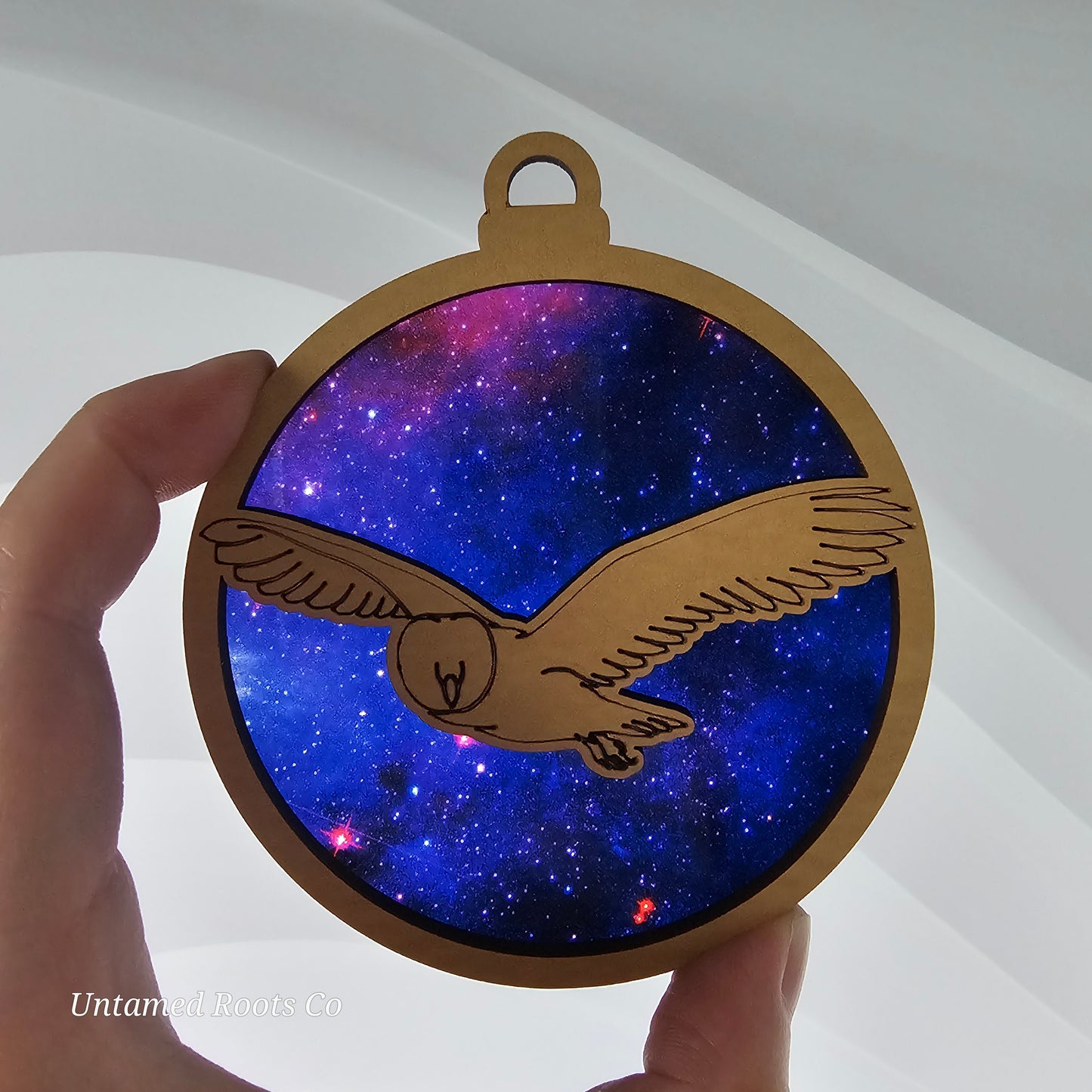 Owl Suncatcher Ornament - Translucent Galaxy