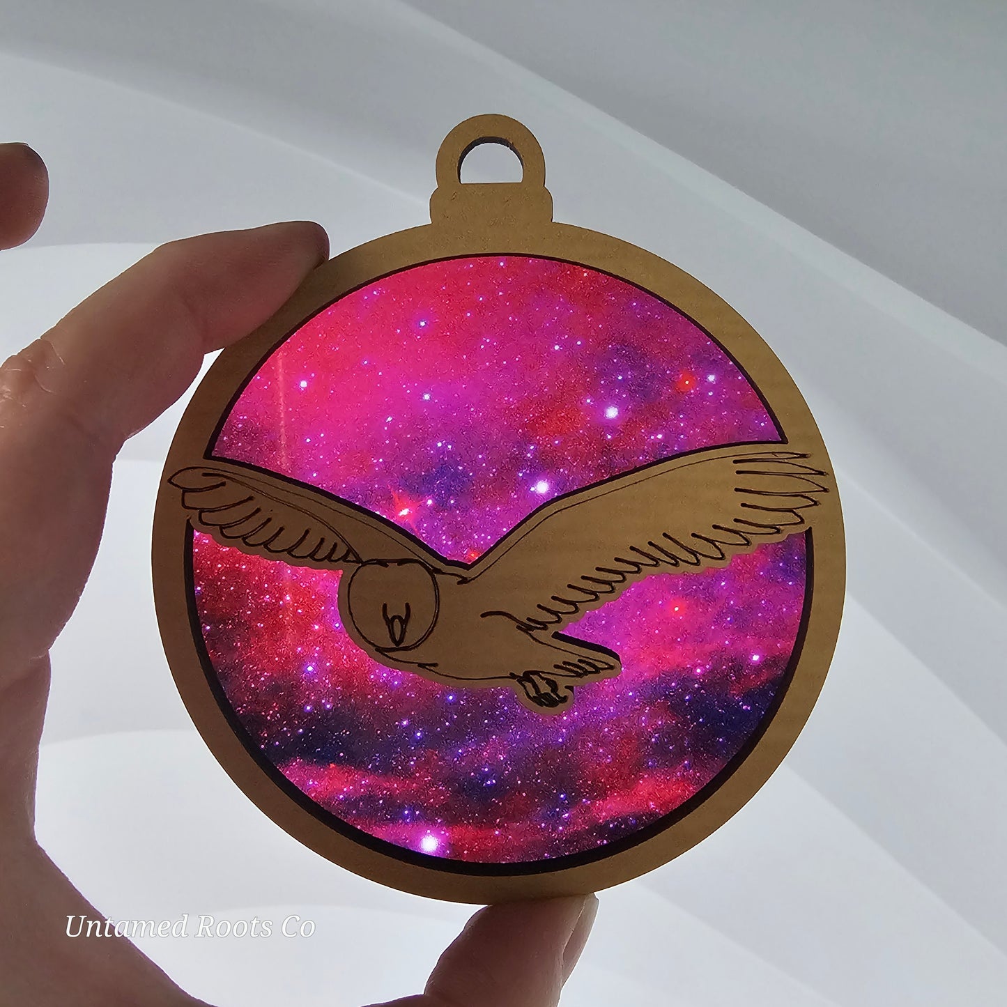 Owl Suncatcher Ornament - Translucent Galaxy