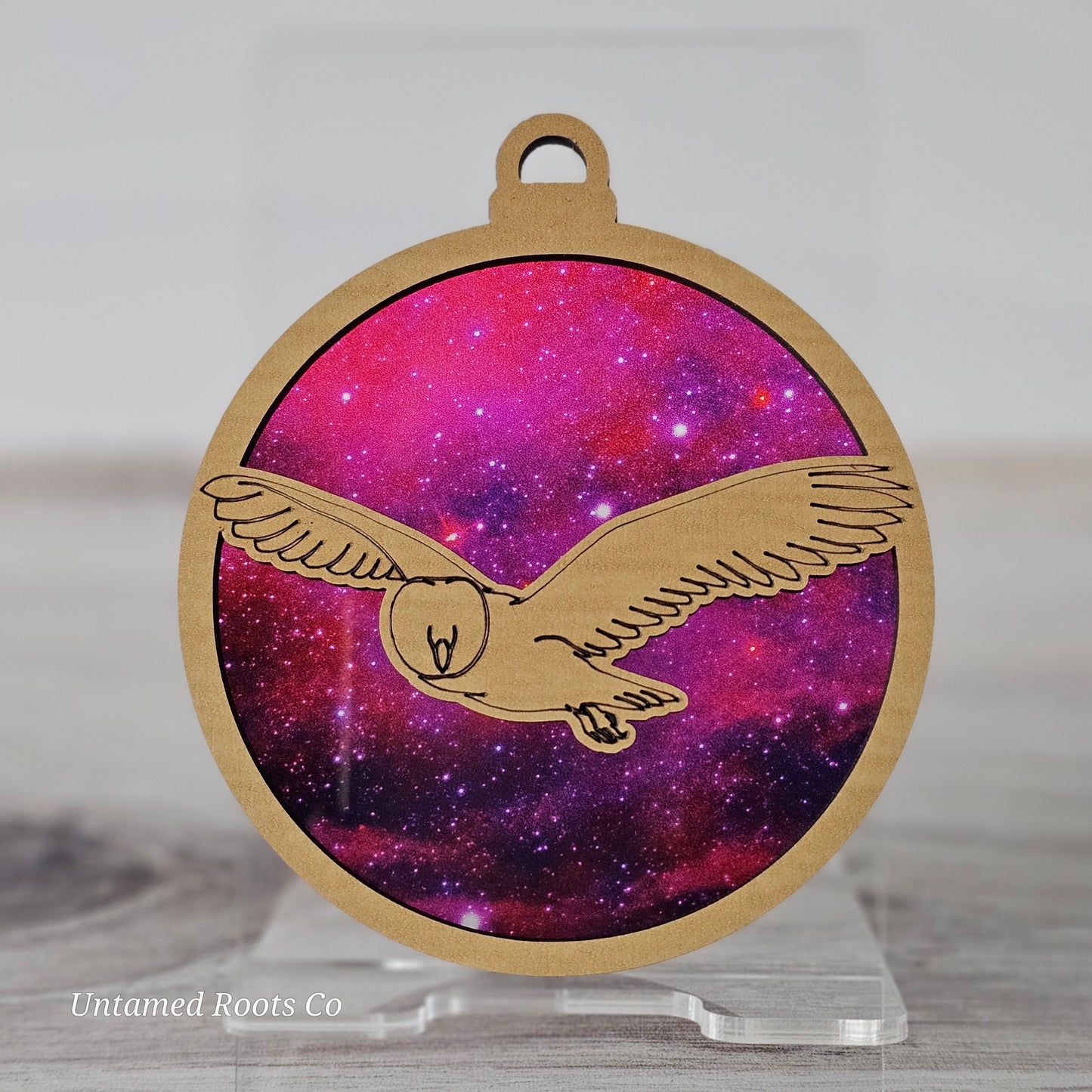 Owl Suncatcher Ornament - Translucent Galaxy