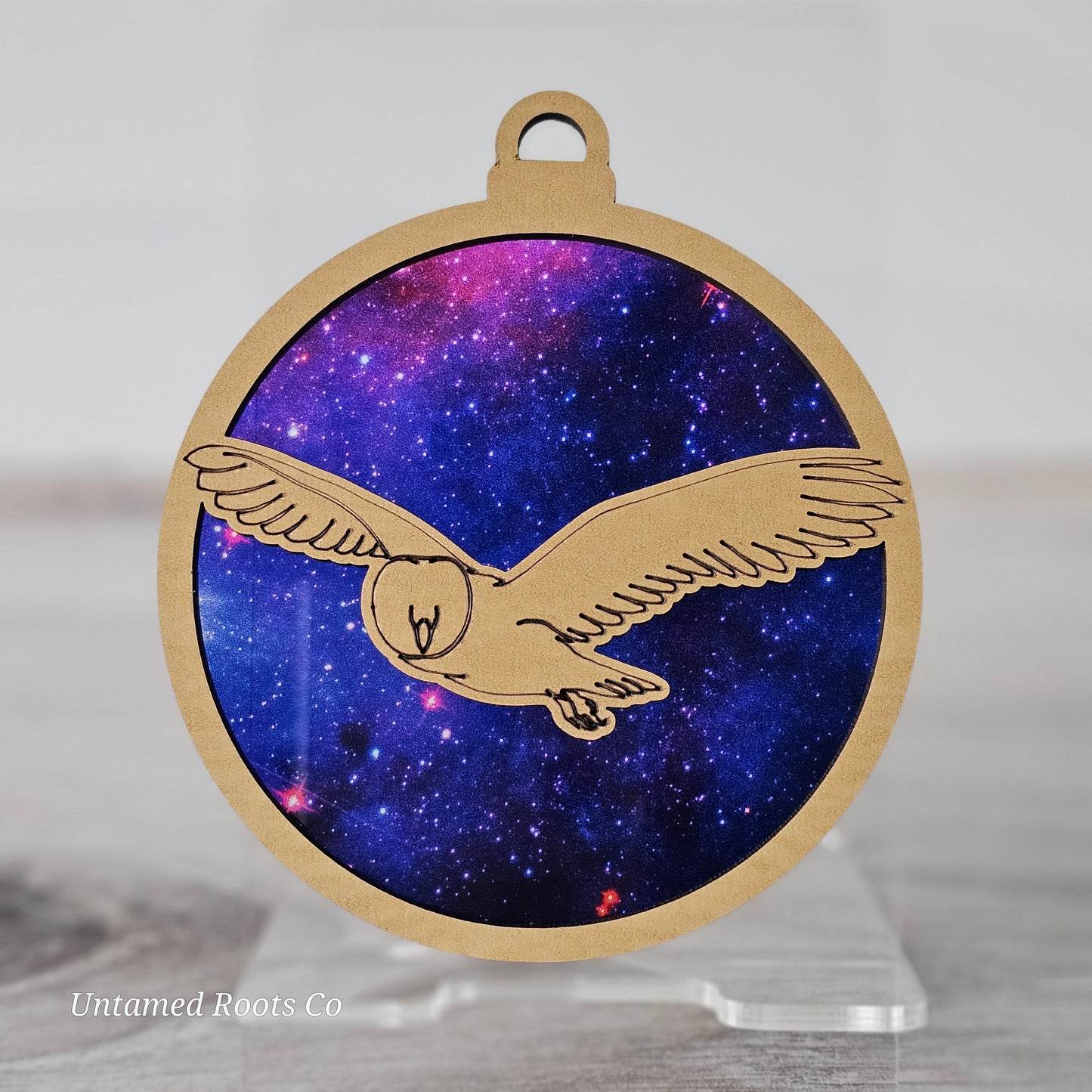 Owl Suncatcher Ornament - Translucent Galaxy