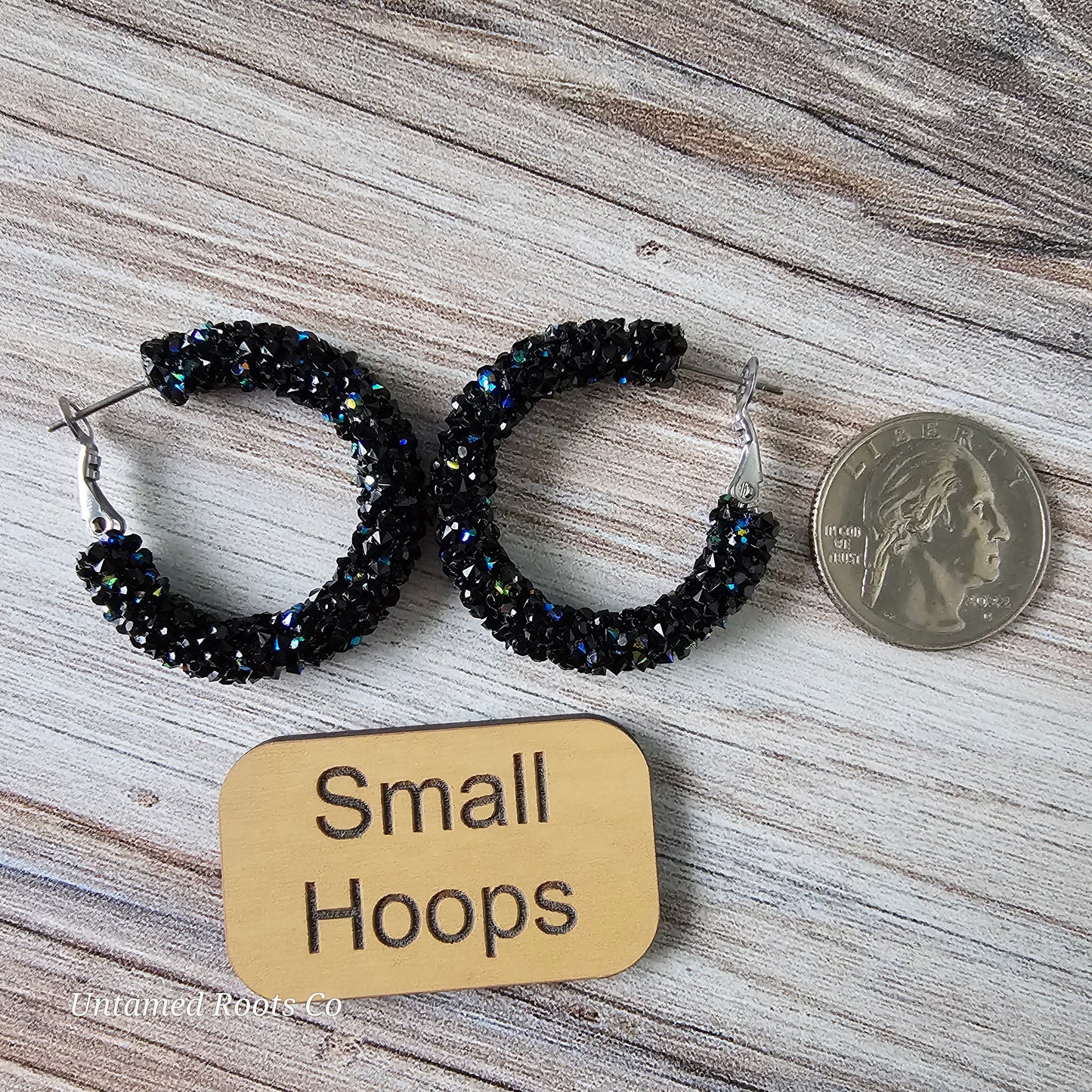 Black Chunky Glitter Hoops