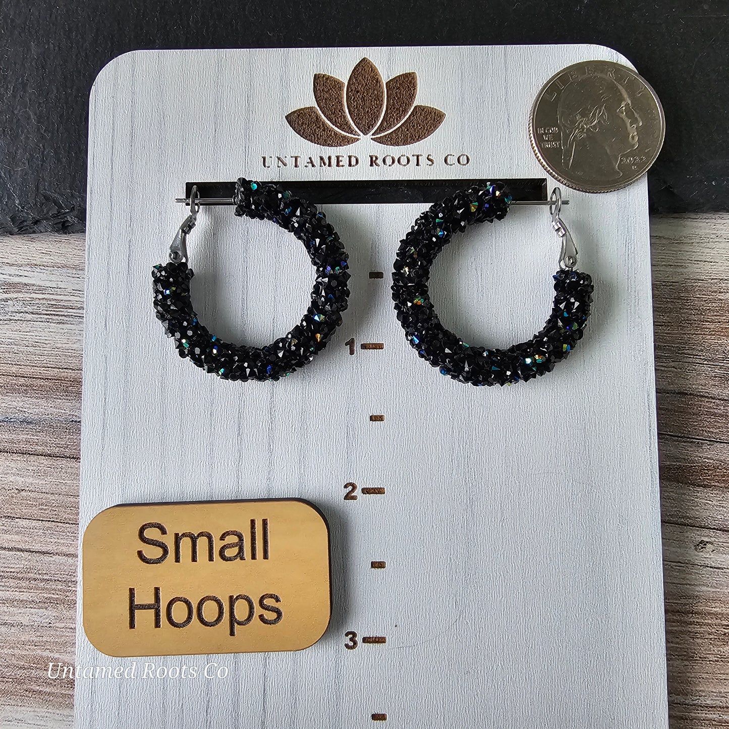 Black Chunky Glitter Hoops