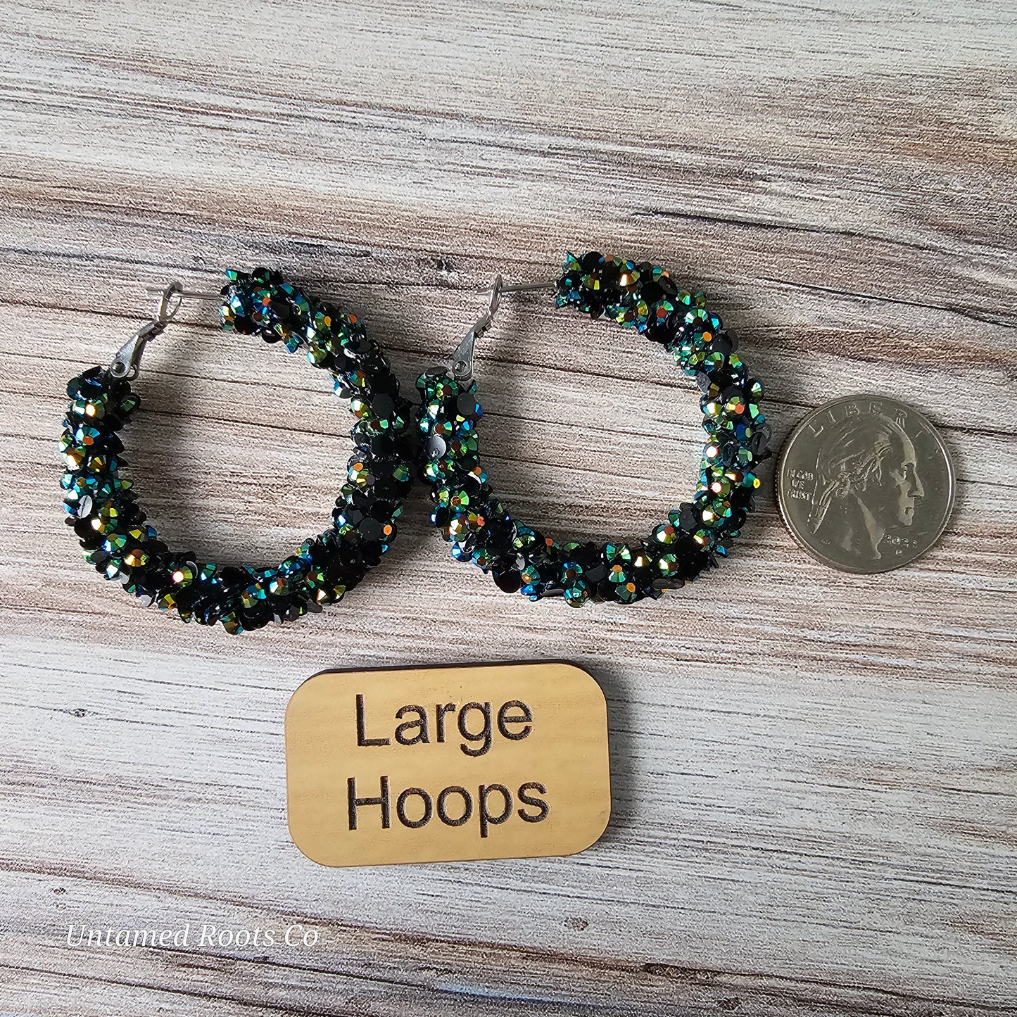 Midnight Super Chunky Glitter Hoops (2 sizes)