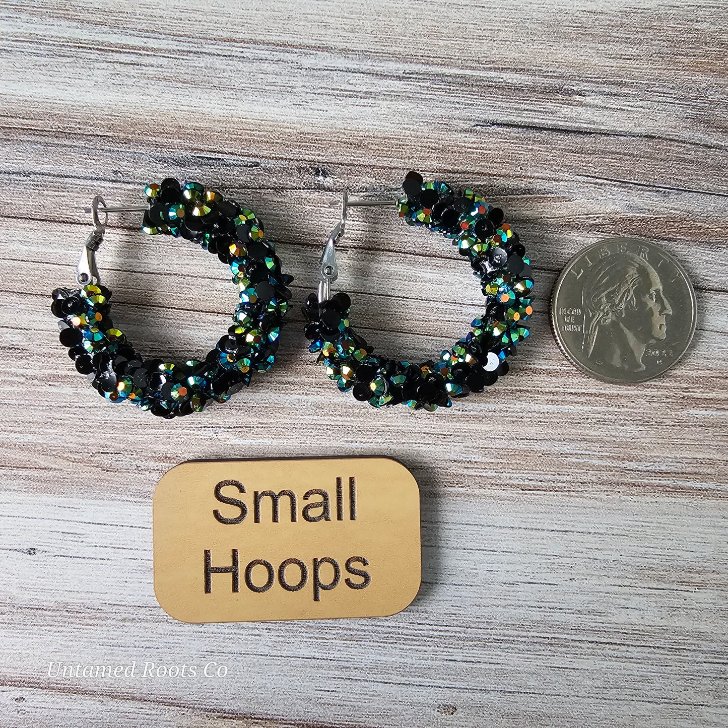 Midnight Super Chunky Glitter Hoops (2 sizes)