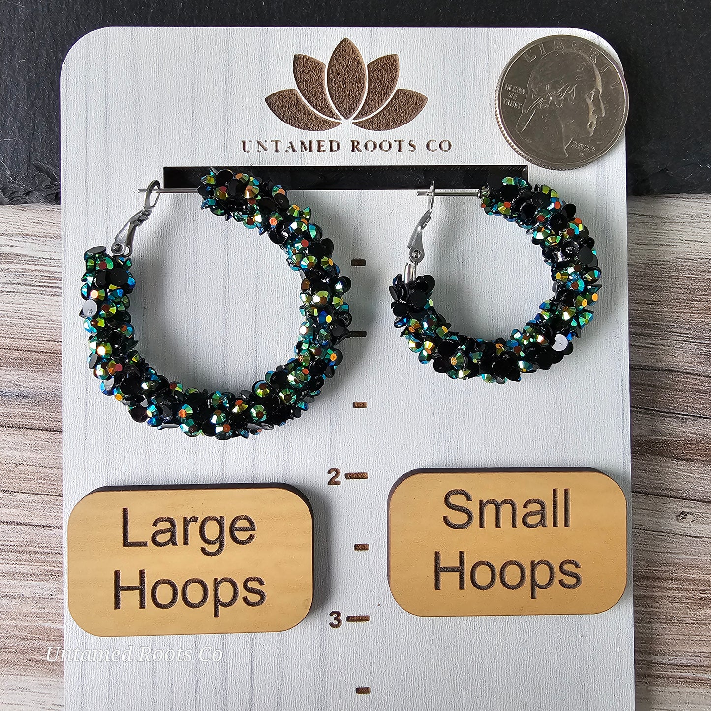 Midnight Super Chunky Glitter Hoops (2 sizes)