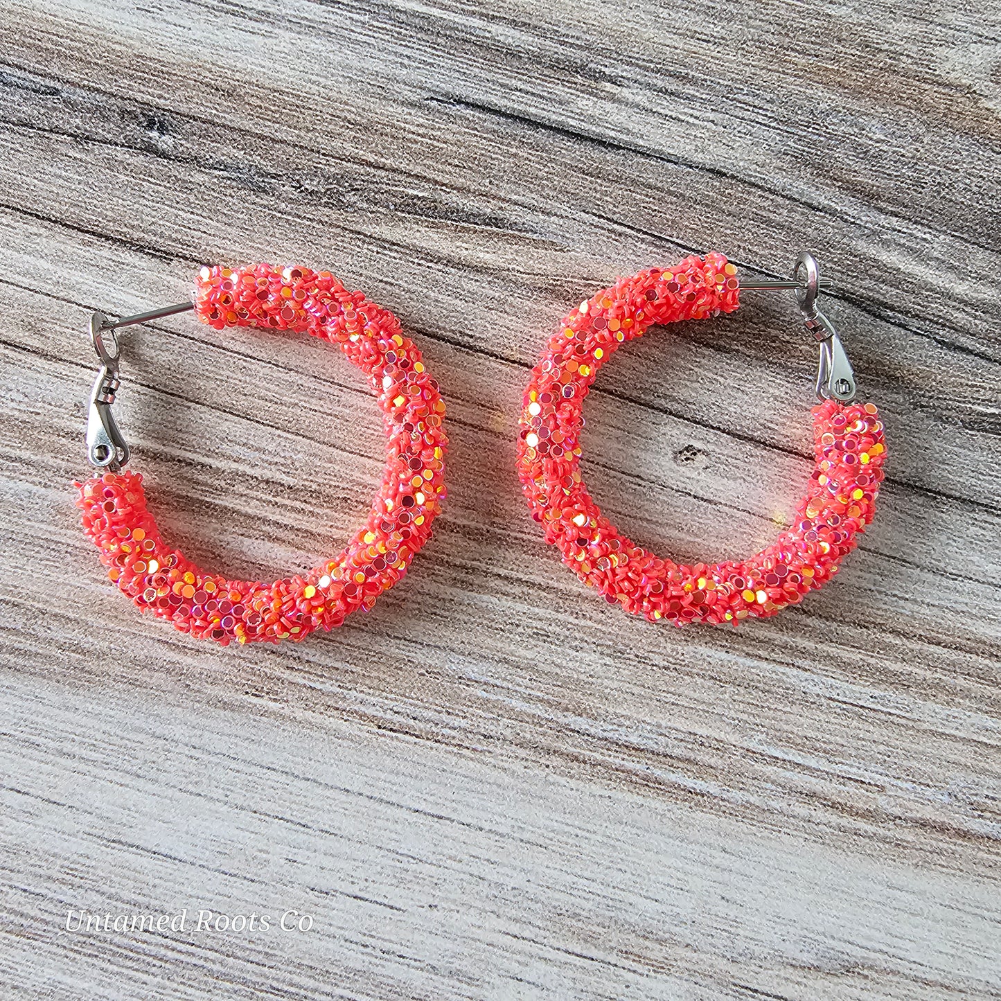 Watermelon Glitter Hoops