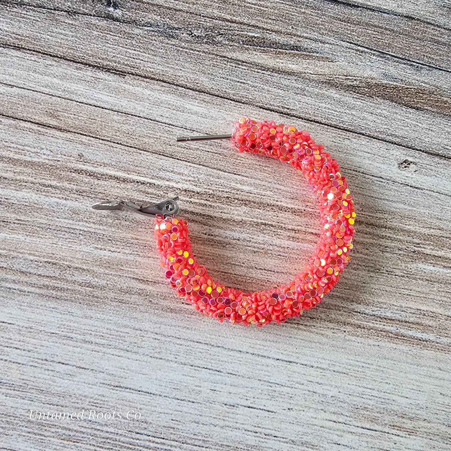 Watermelon Glitter Hoops