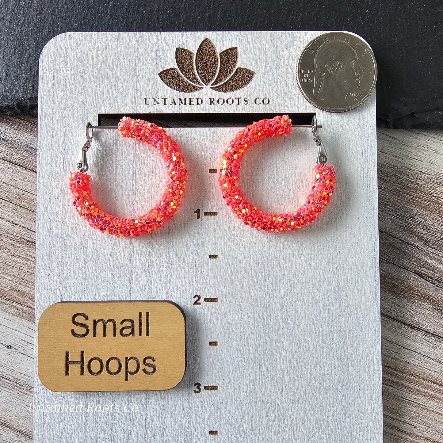 Watermelon Glitter Hoops