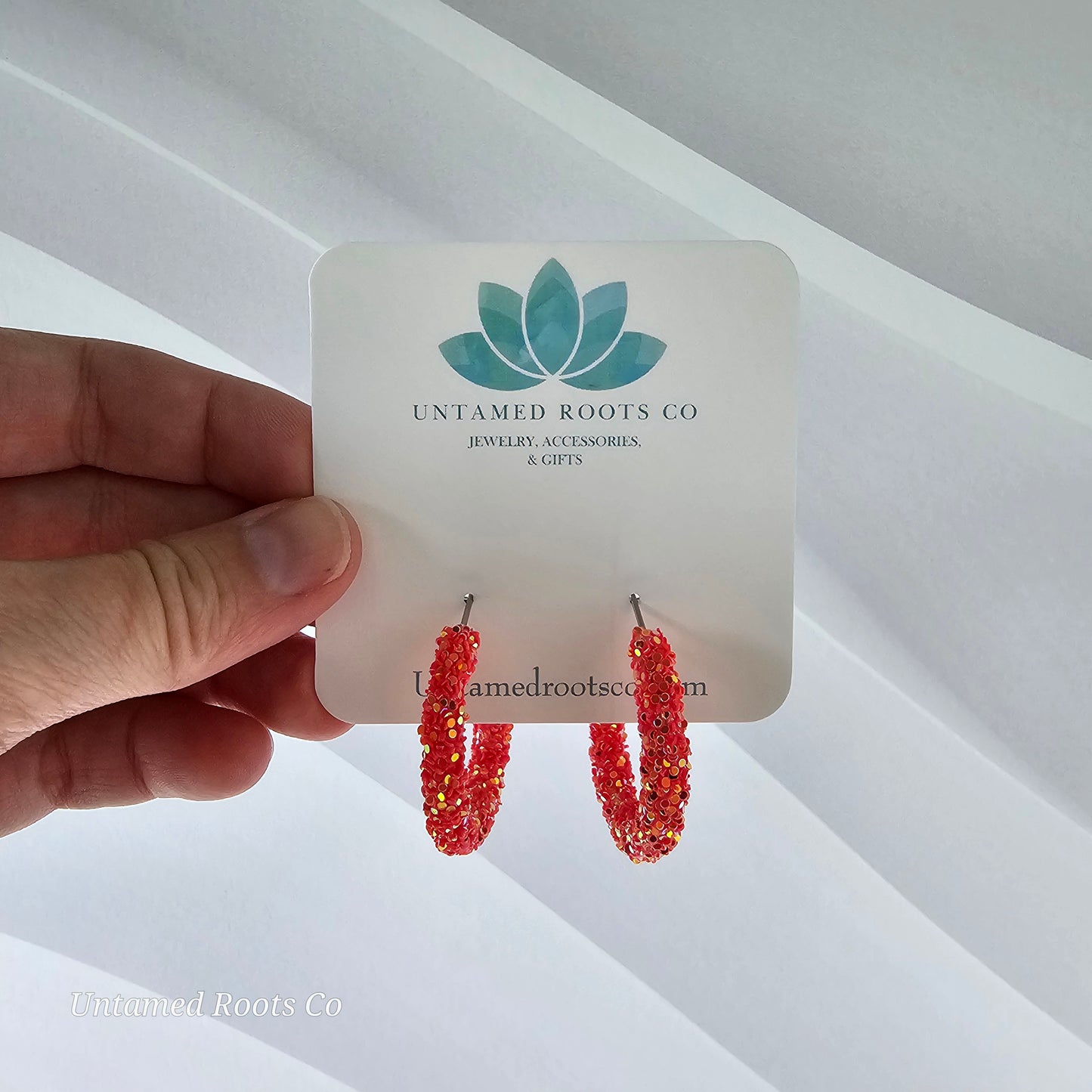 Watermelon Glitter Hoops