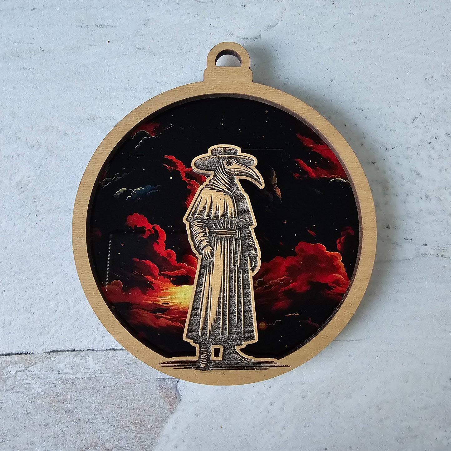 Plague Doctor Suncatcher Ornament - Translucent Apocalypse