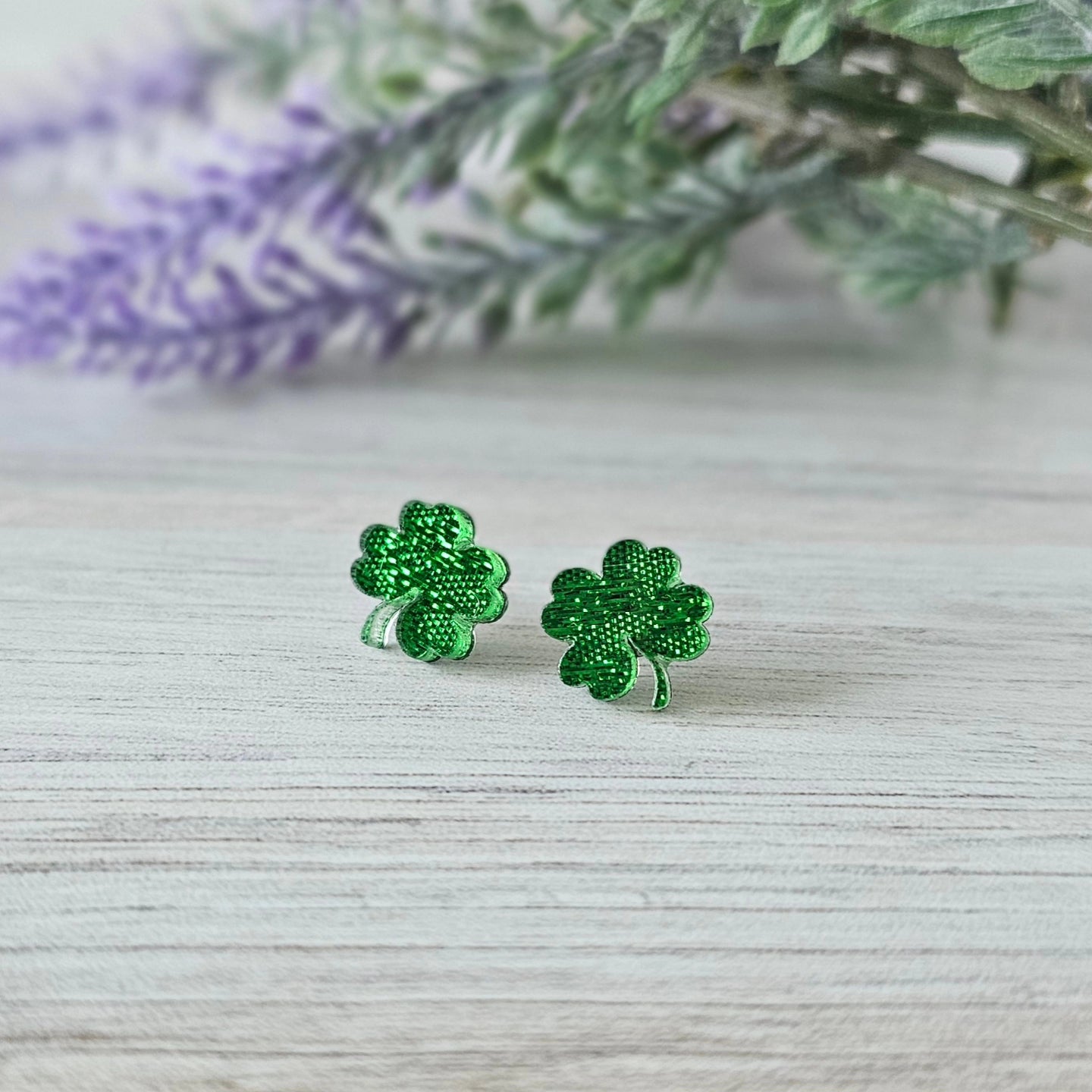 Shimmering Shamrock Stud Earrings