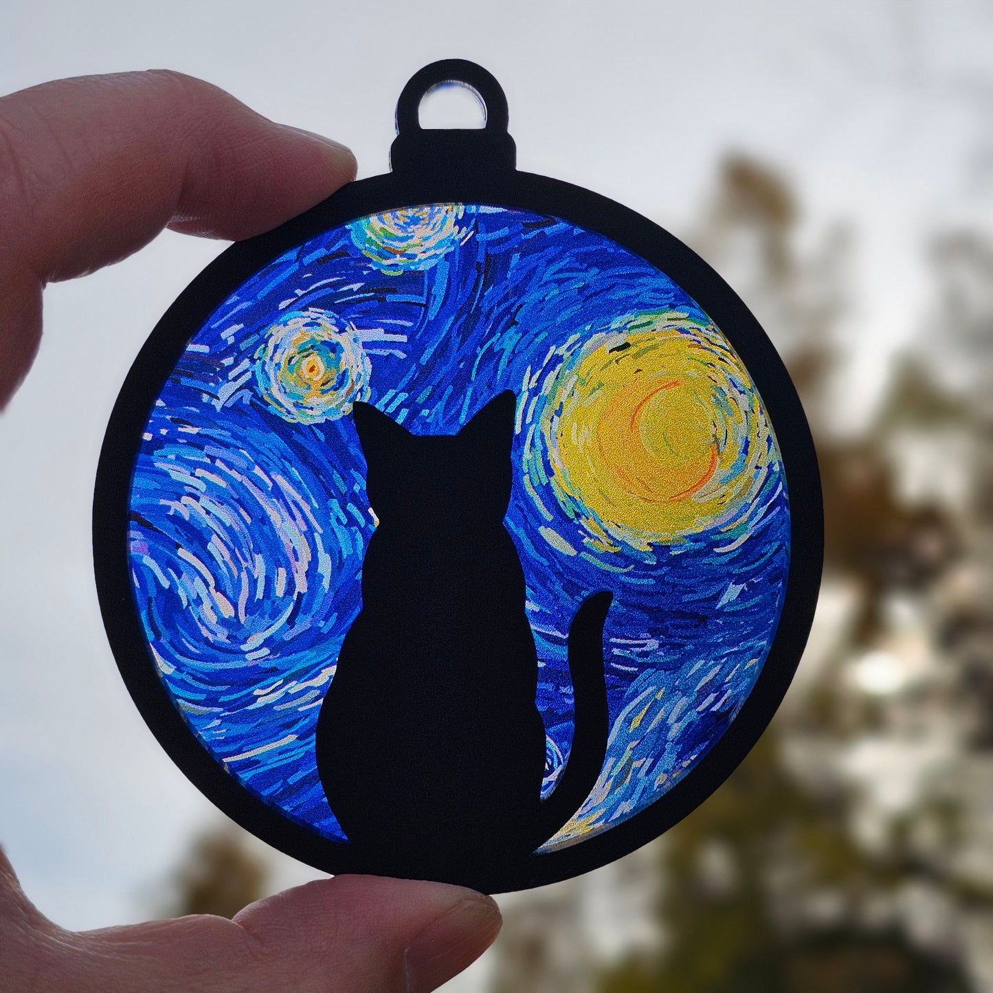 Cat- Small Moon Starry Night