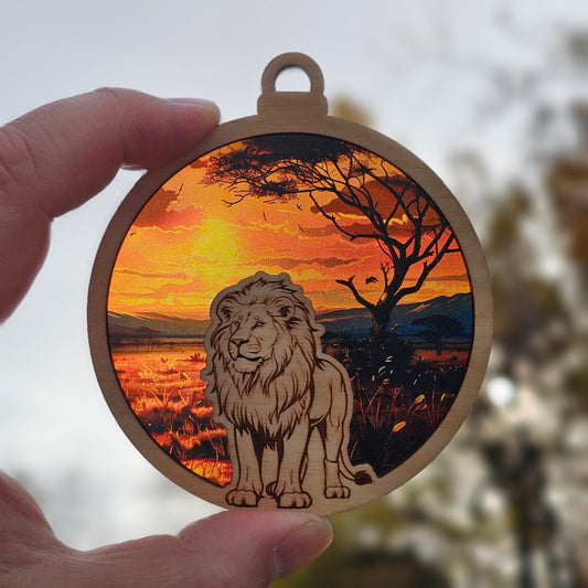 Lion- Savanna Sunset