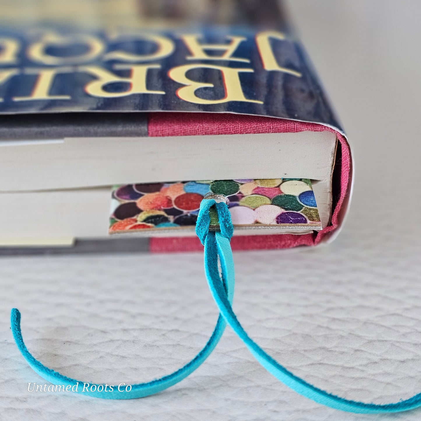 Colorful Confetti Leather Bookmark