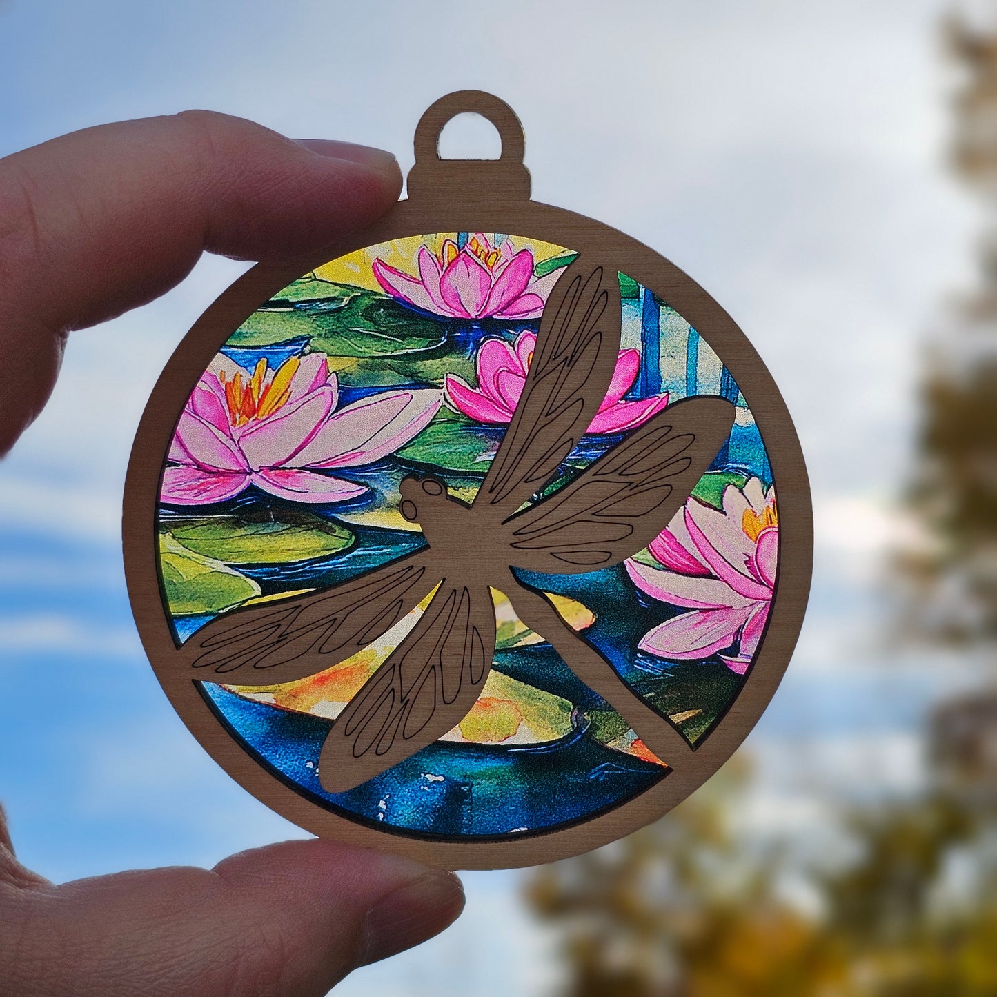 Dragonfly- Watercolor Lily Pond