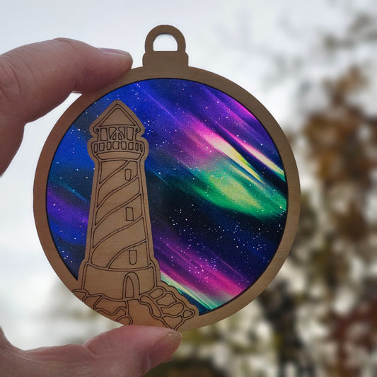 Lighthouse- Green Northern Lights