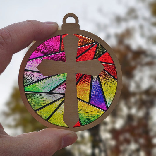 Cross- Triangular Stained Glass