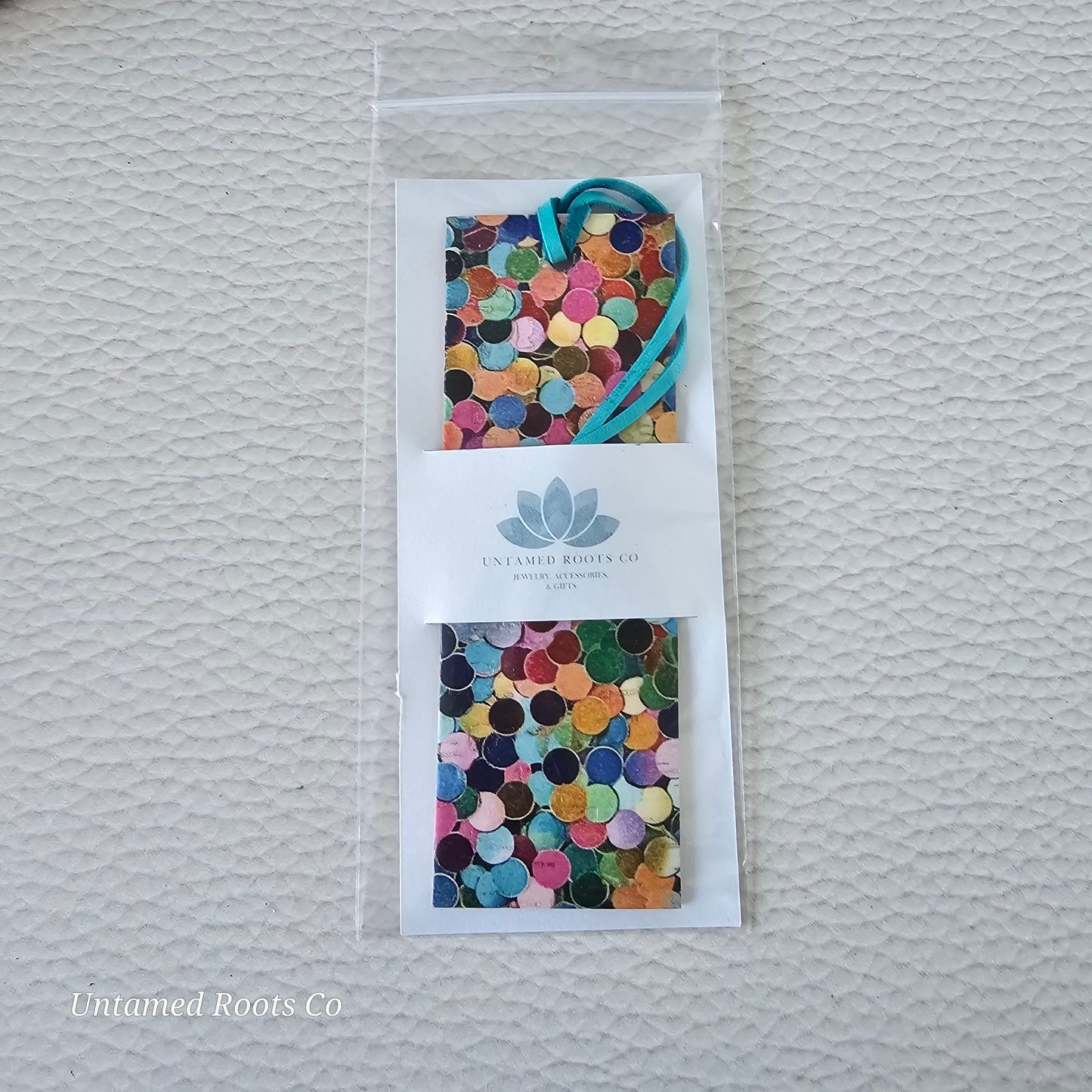 Colorful Confetti Leather Bookmark