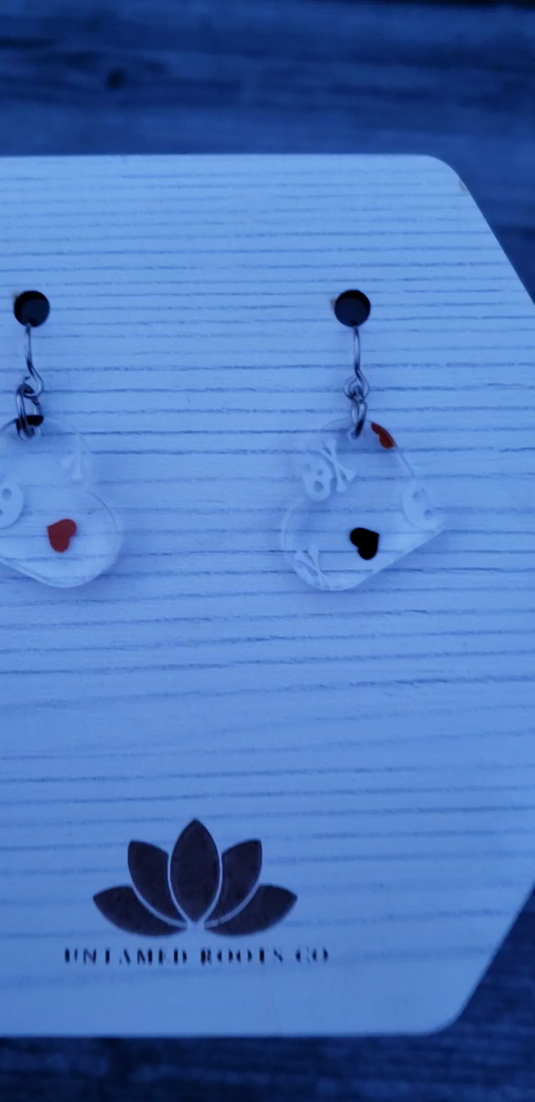 Small Skull Print Dangle Earrings