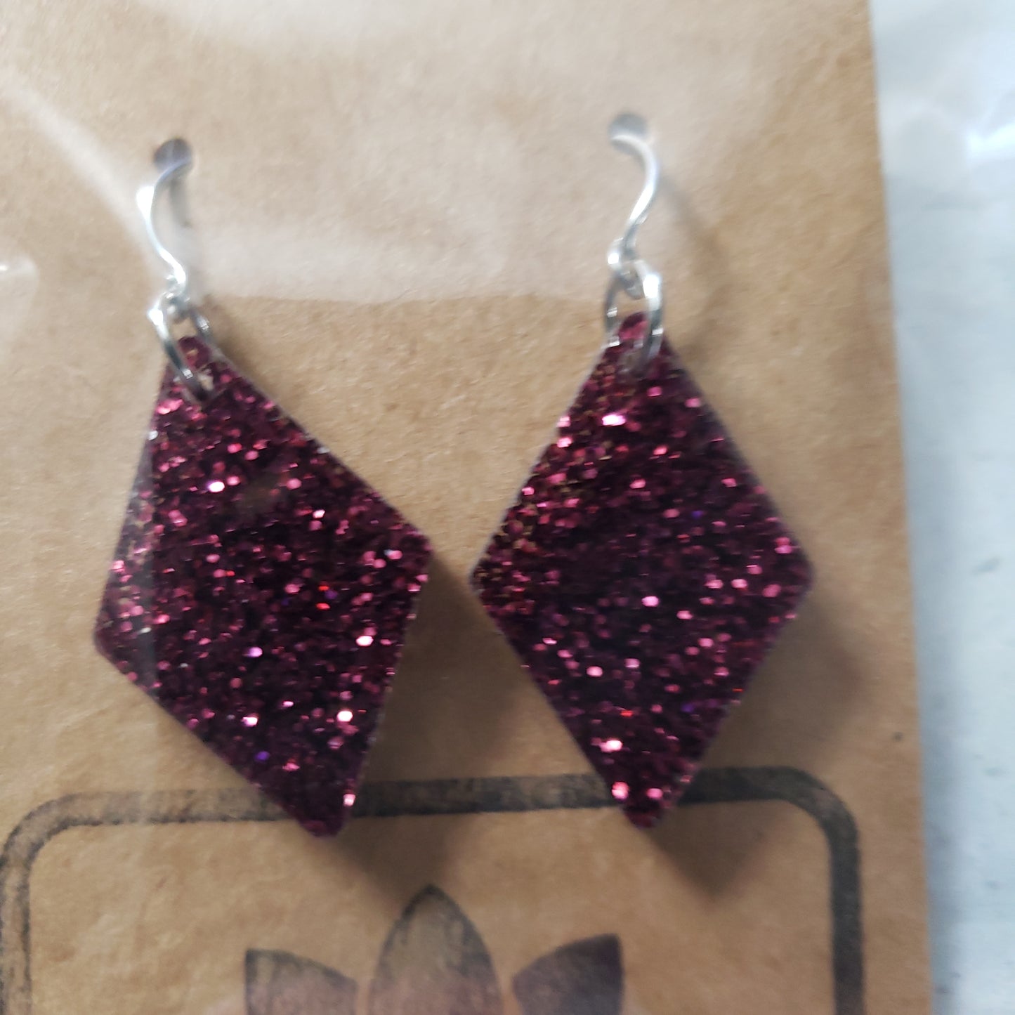 Small Diamonds Burgundy Glitter