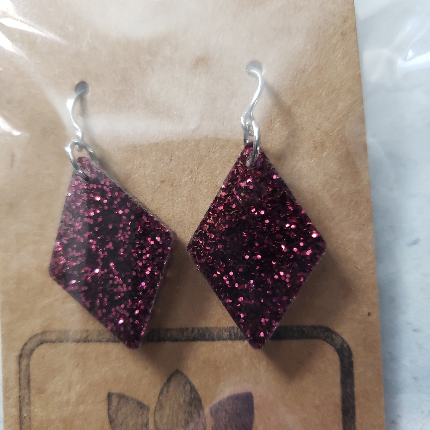 Small Diamonds Burgundy Glitter