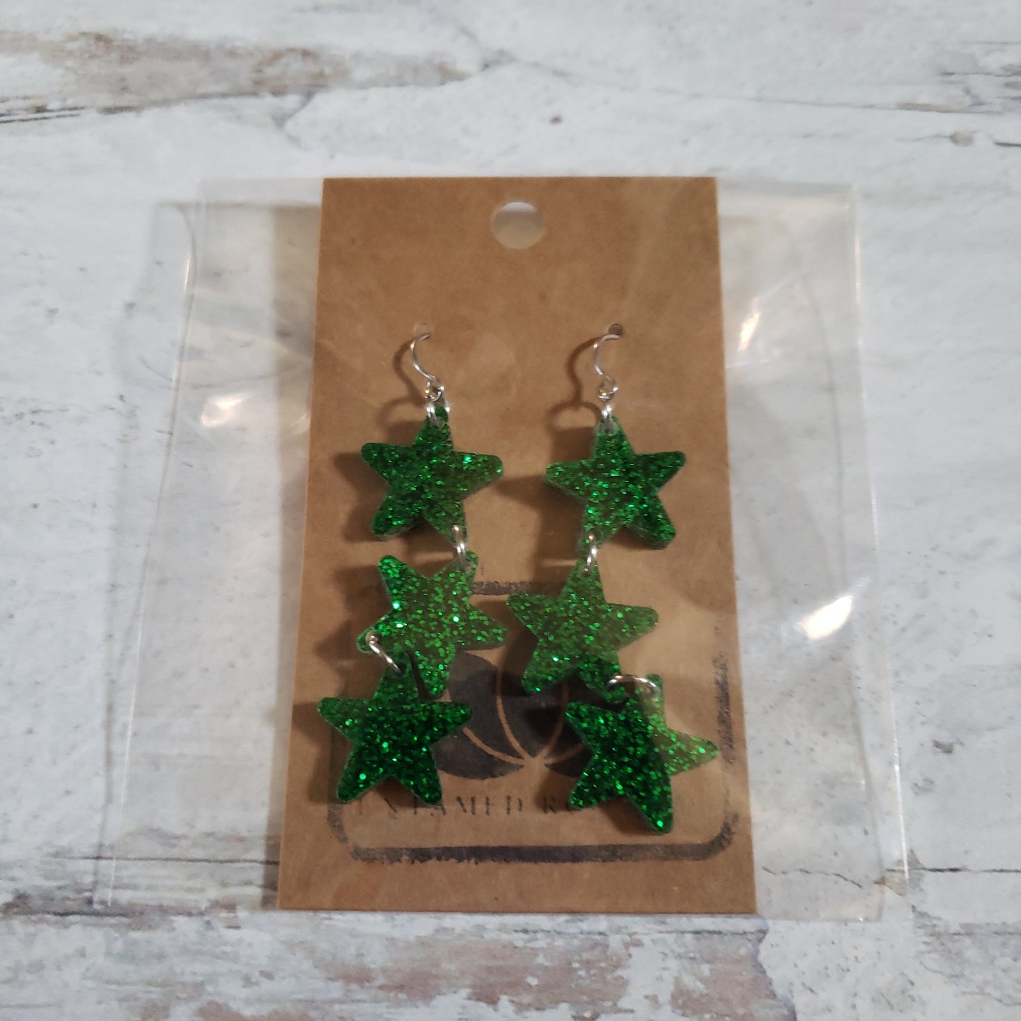 Green Glitter Triple Stars