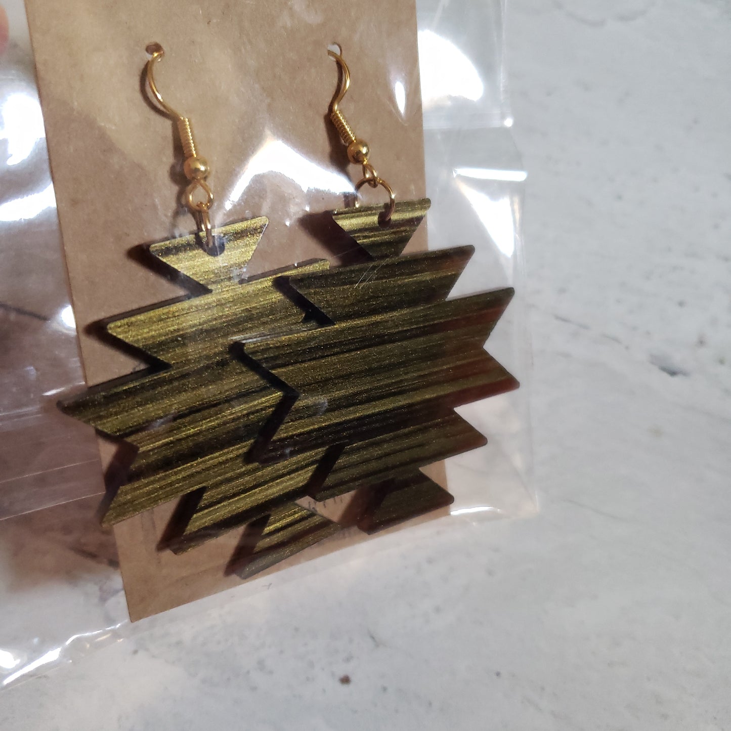 Brushed Gold Southwestern Earrings