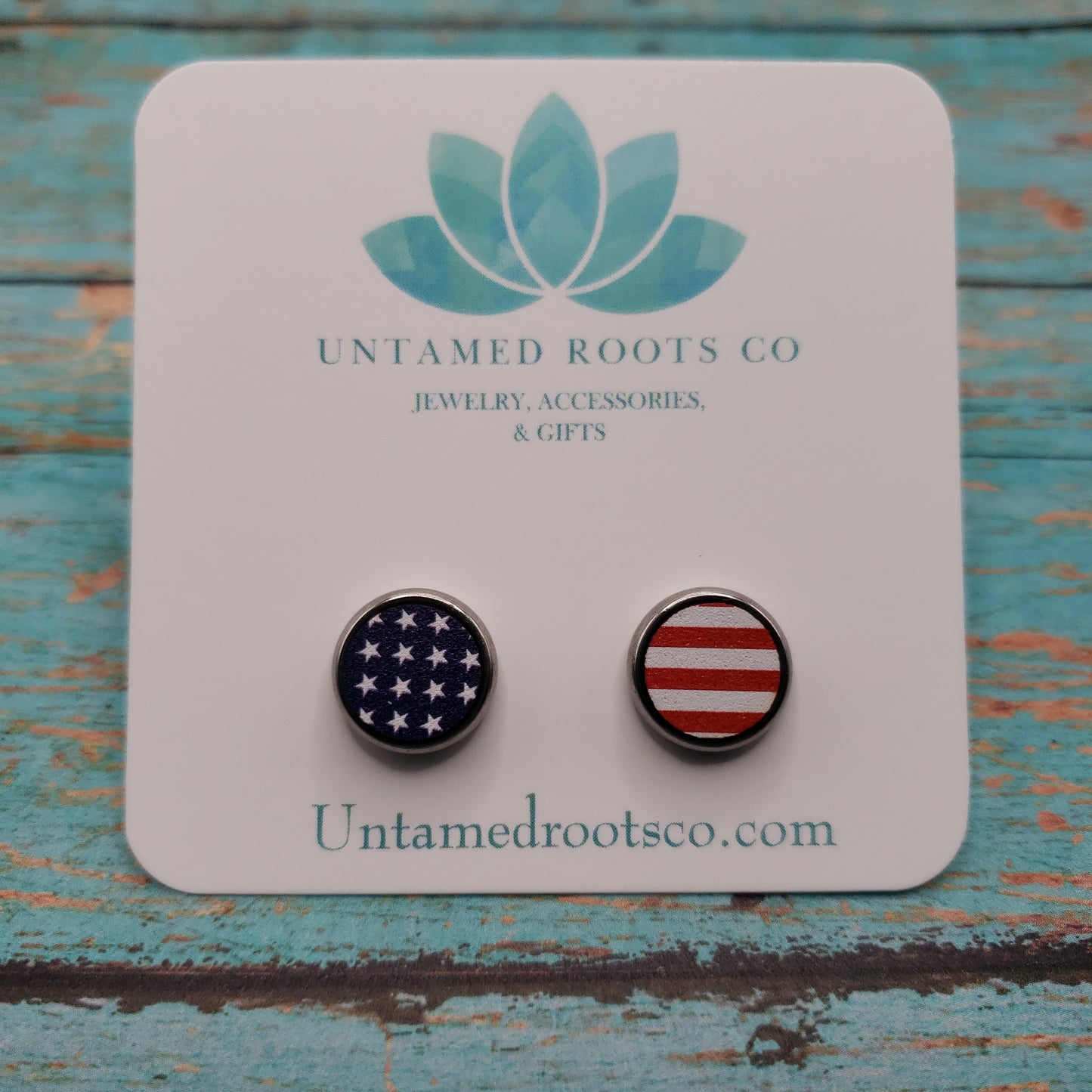 Stars and Stripes Stud Earrings