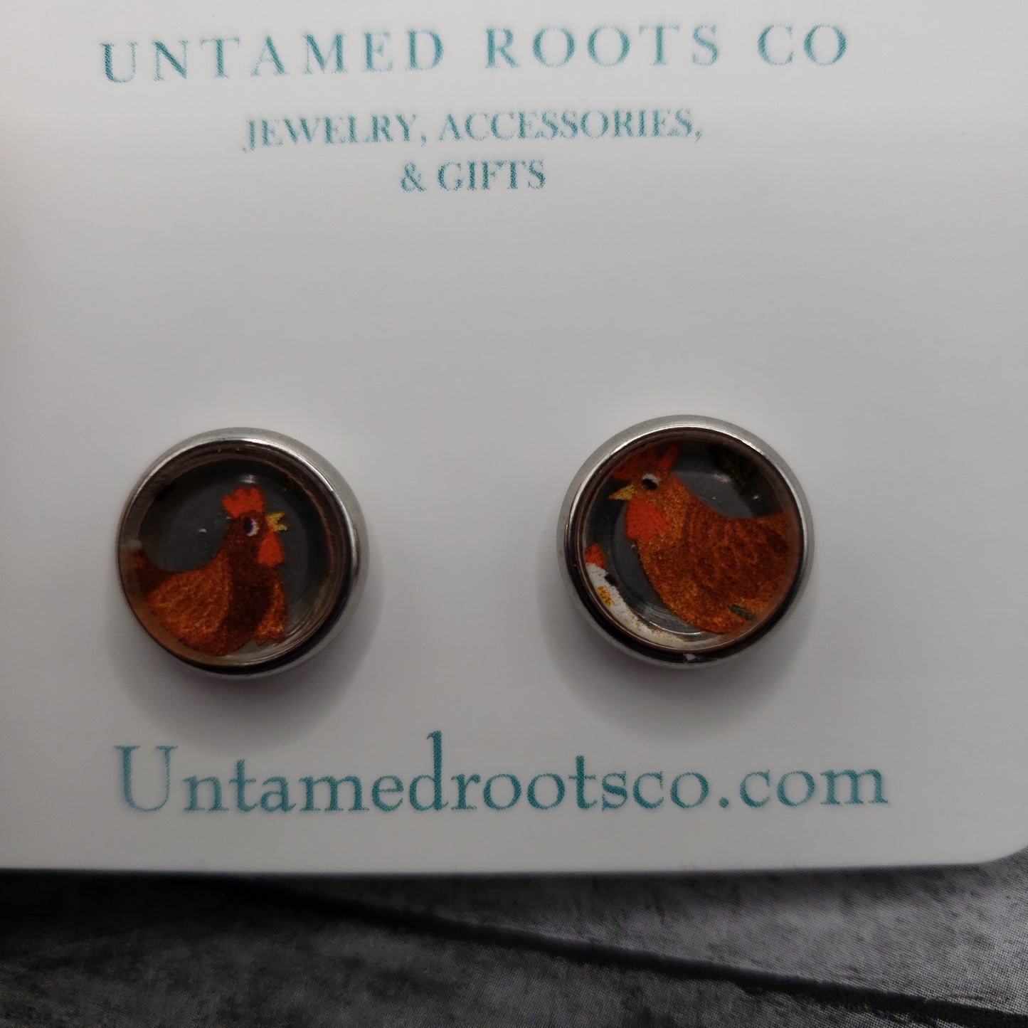 Chicken Stud Earrings