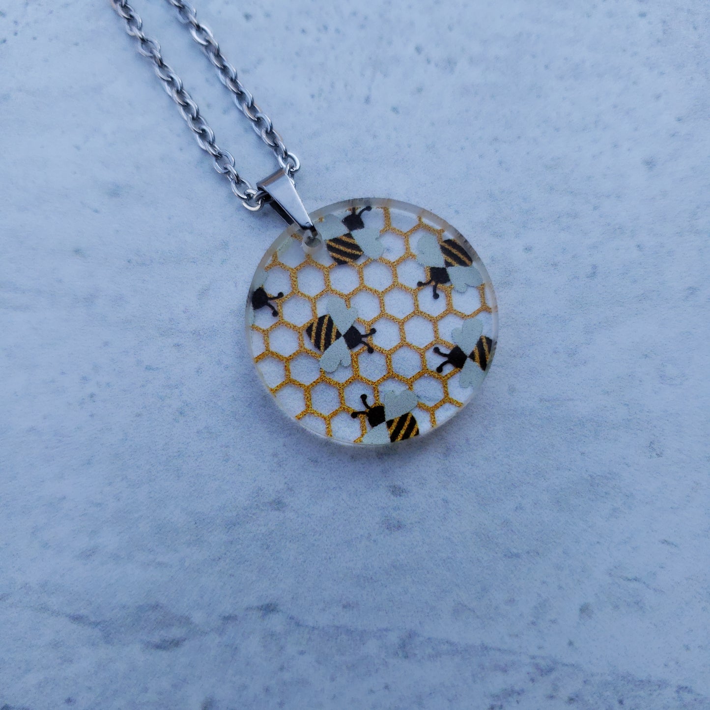 Large Circle Bee Necklace