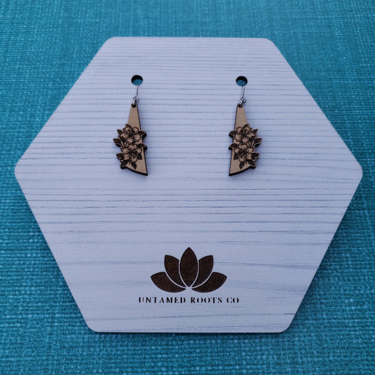 Wooden Floral Blossom Earrings