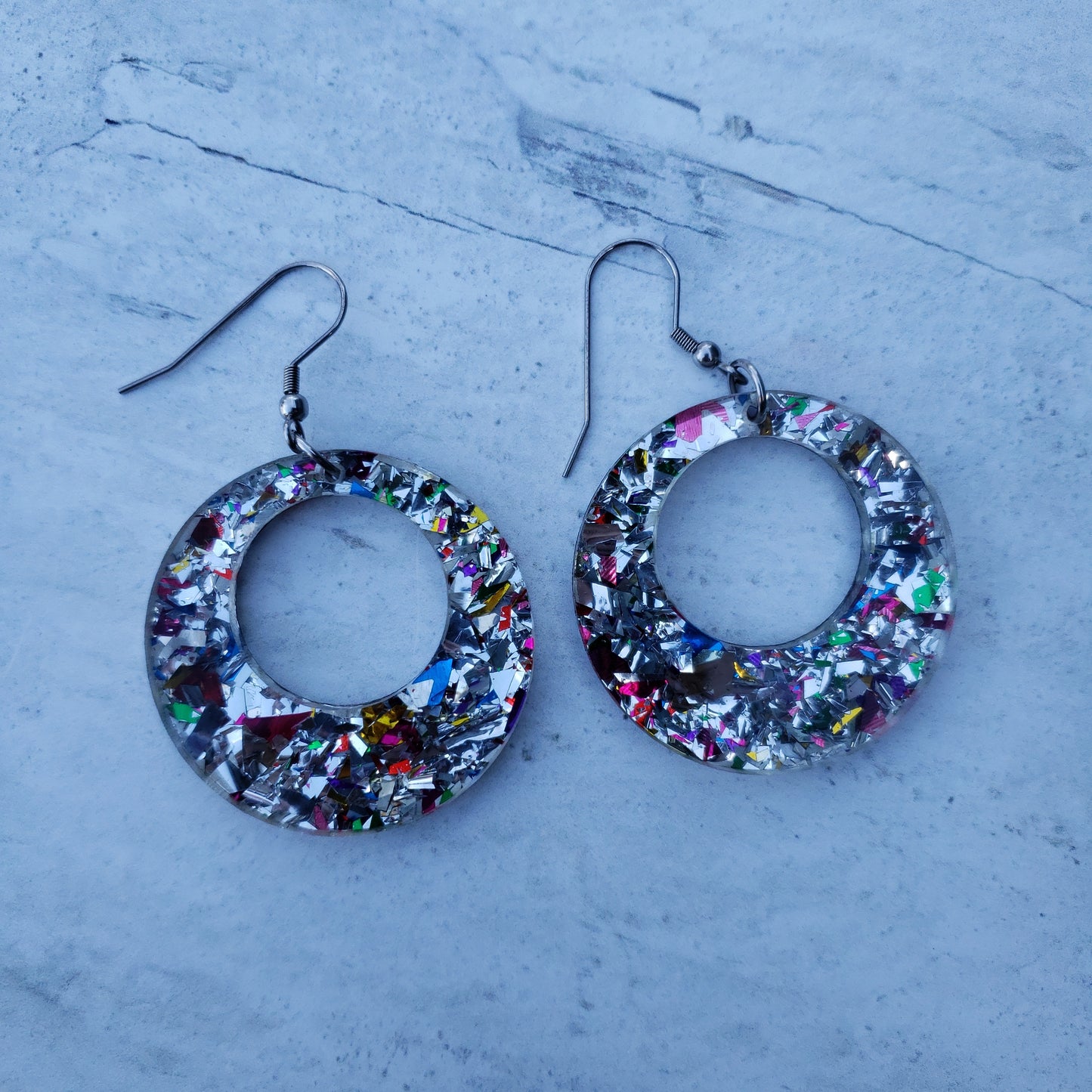 Silver Chunky Glitter Earrings (8 styles)