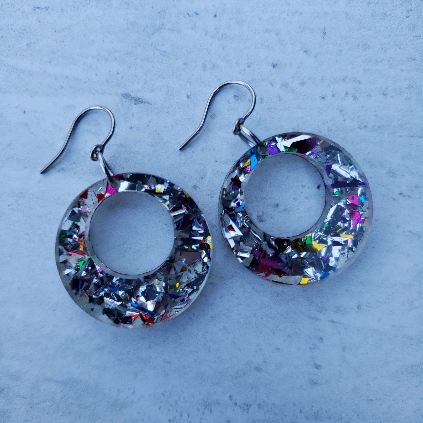 Silver Chunky Glitter Earrings (8 styles)