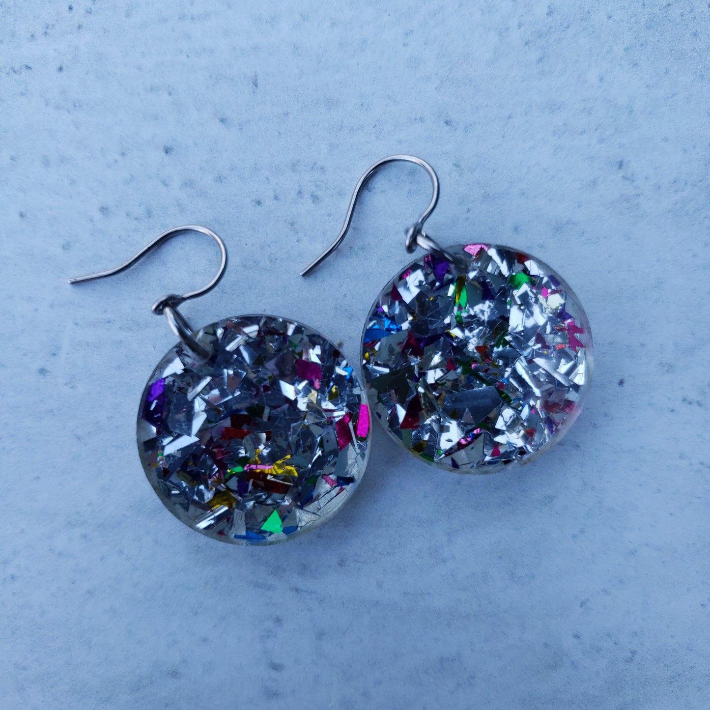 Silver Chunky Glitter Earrings (8 styles)