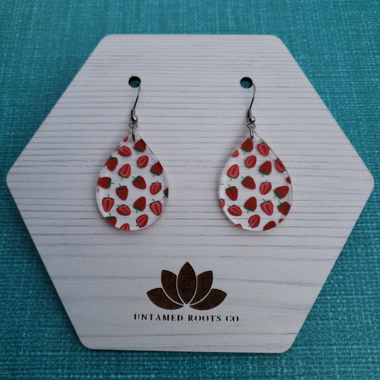 Strawberry Print Earrings (8 styles)