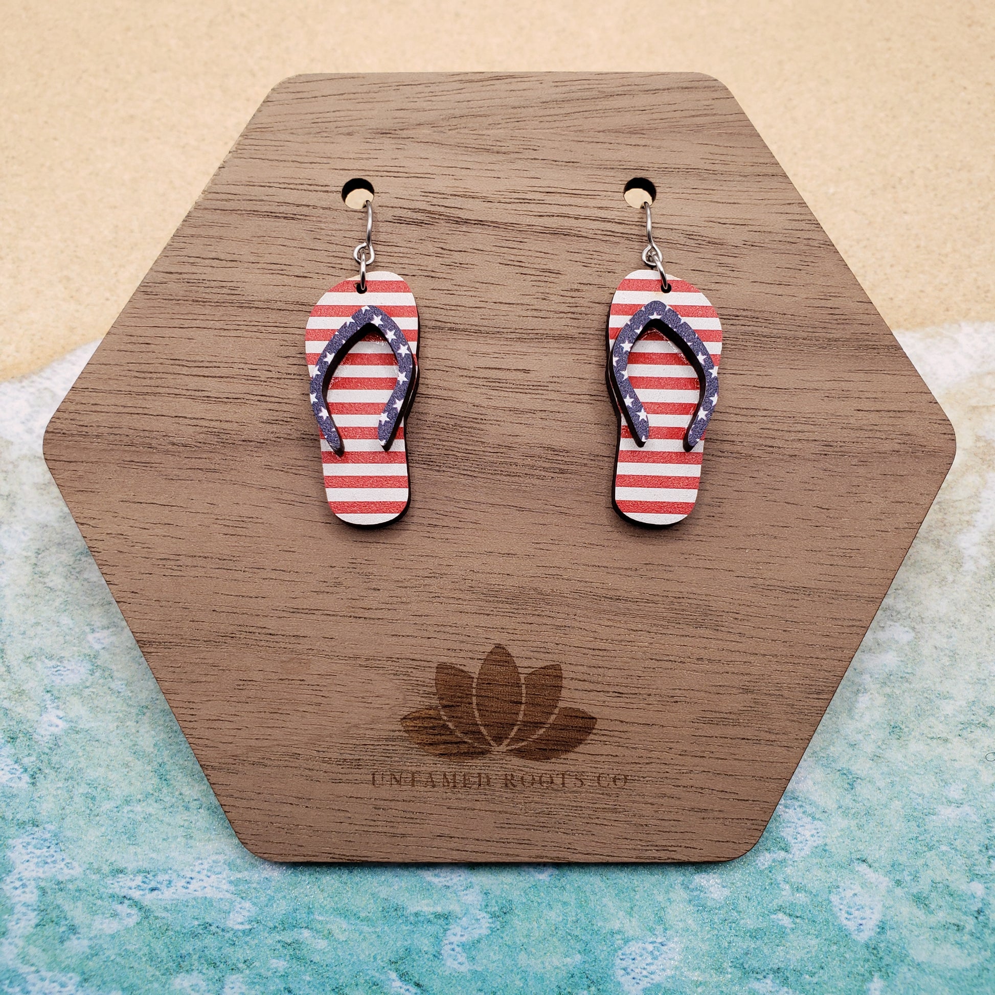 Stars and Stripes Flip Flop Earrings