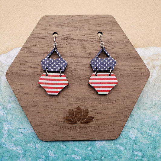 Stars and Stripes Swimsuit Earrings
