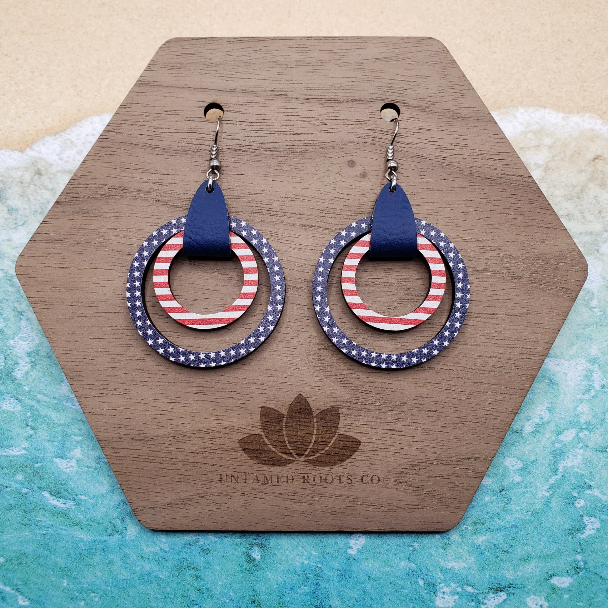 Stars and Stripes Circle Earrings